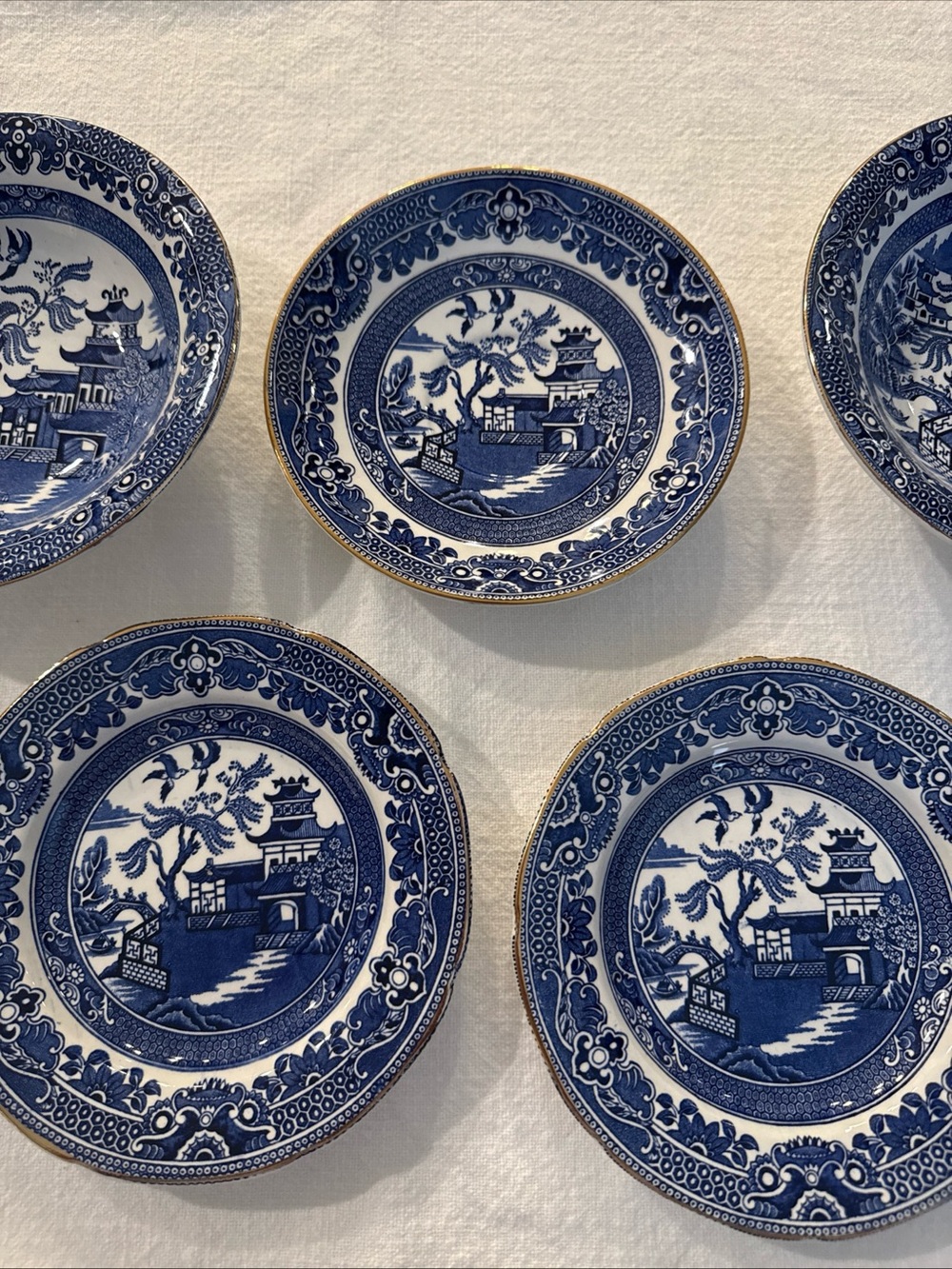 Cottagecore, French Country, Burleighware Blue Willow Dishes